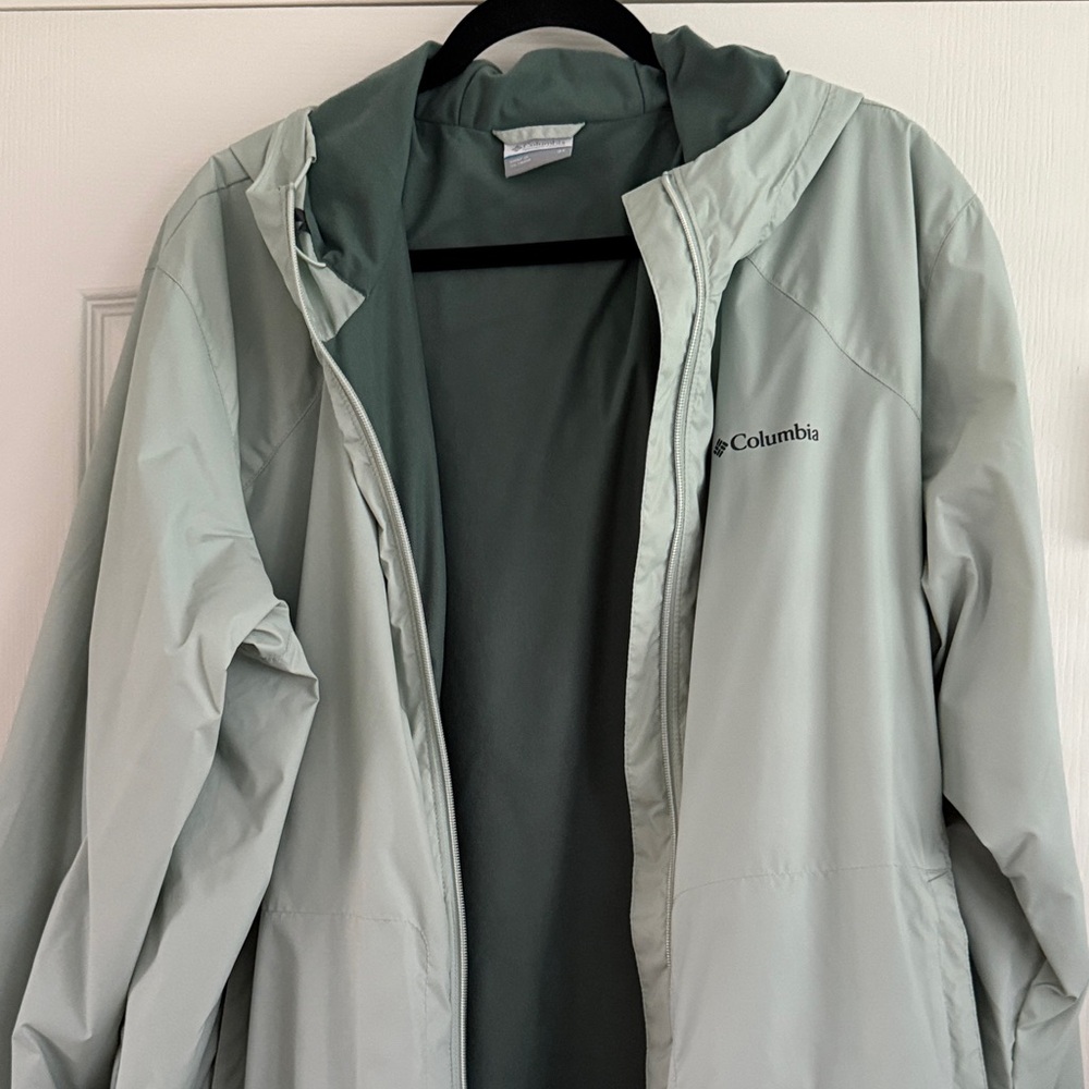 Columbia Switchback Lined Sage Green Hooded Long Jacket - Picture 3 of 7
